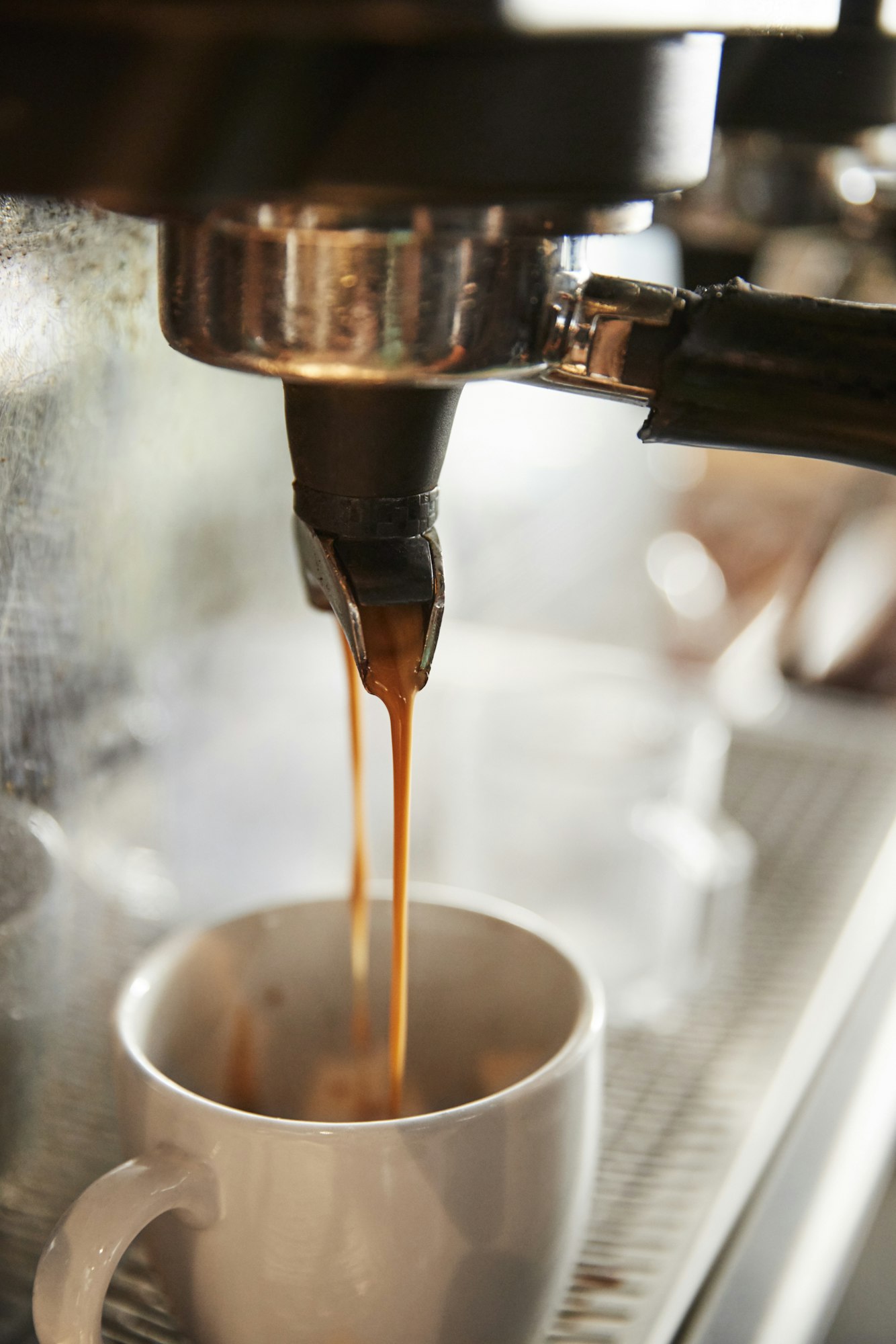 Close Up Of Coffee Machine In Cafe